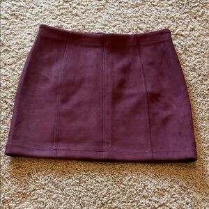 Altar'd State Burgundy Mini Skirt Velveteen Texture Size Large